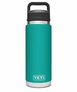 YETI Water Bottles & Mugs Rambler 26-fl oz Stainless Steel Water Bottle with Chug Cap, Aquifer Blue